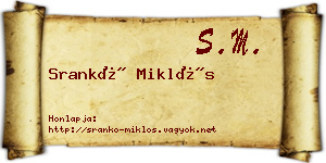 Srankó Miklós névjegykártya